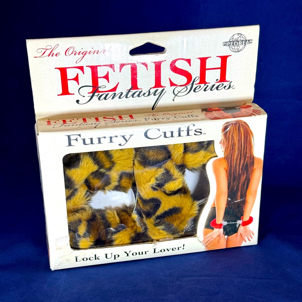 Furry Fetish handcuffs, leopard print, fuzzy, New unopened. S*x toys, foreplay